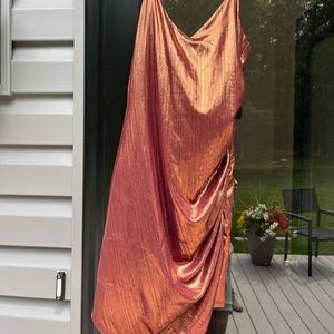Shimmery, orange dress